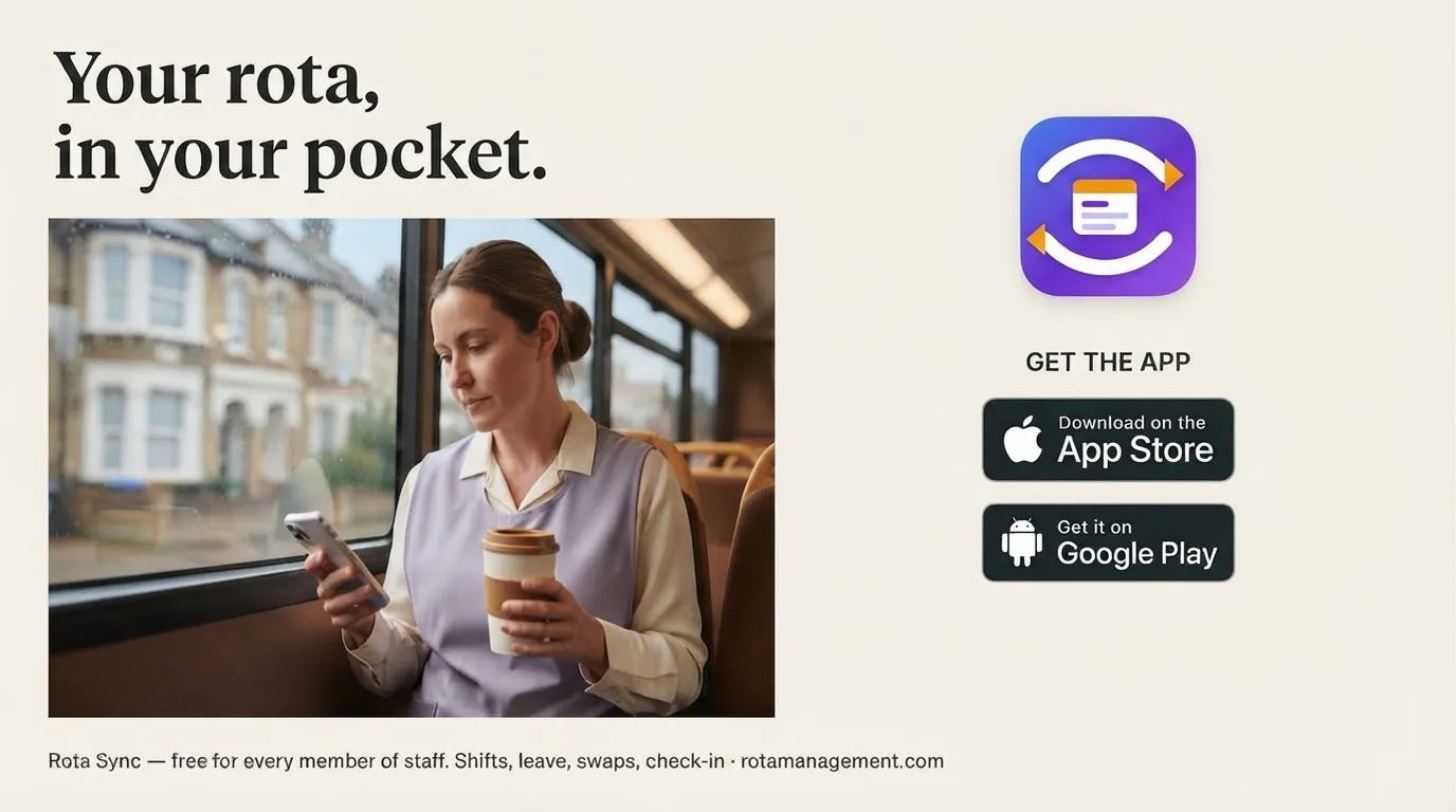Your rota, in your pocket — Rota Sync, free for every member of staff